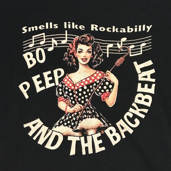 Source Unknown Tops - NWOT! Women's Retro Black Rockabilly Swing 50's T-Shirt - MEDIUM
